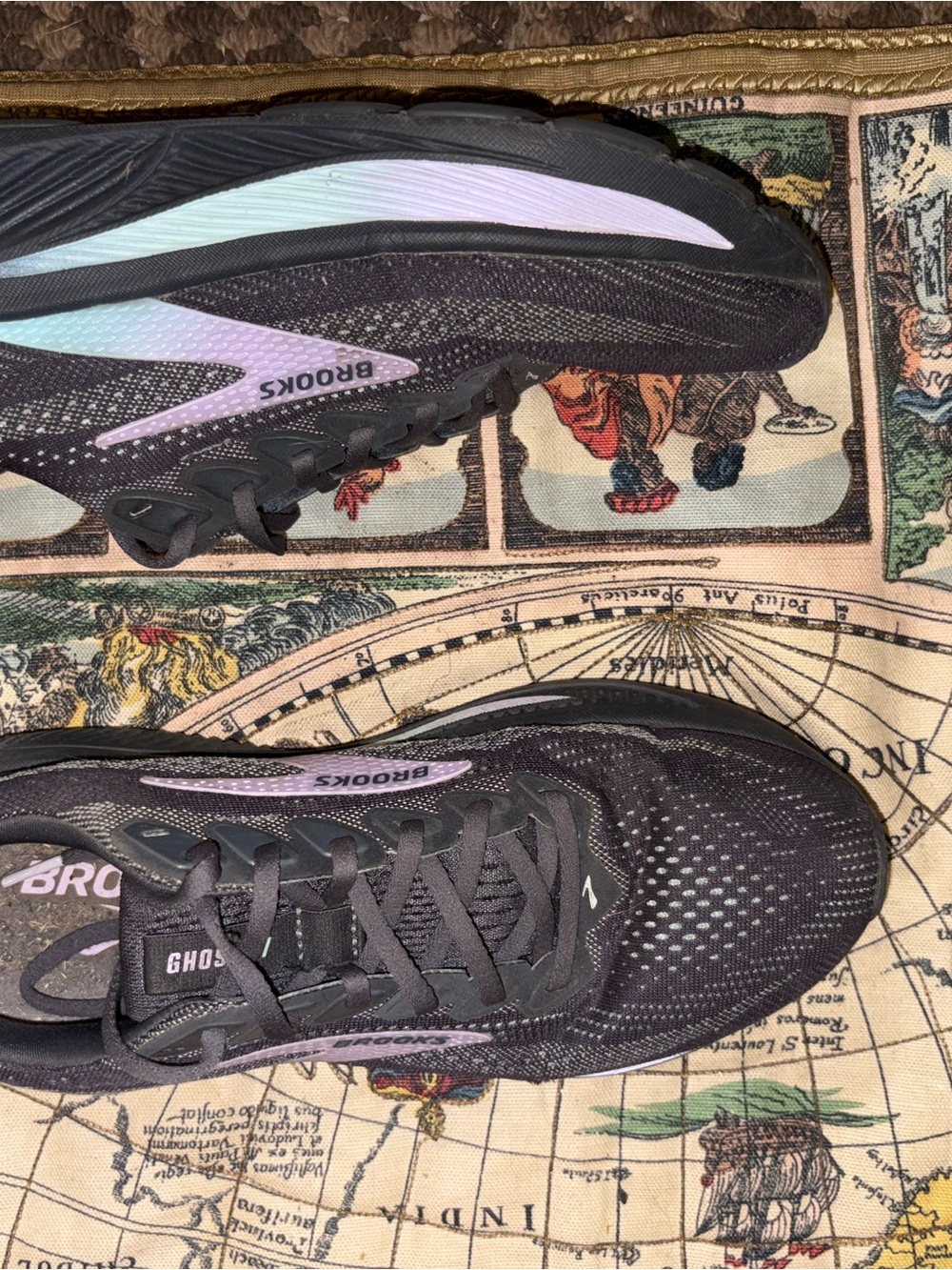 Brooks Black Running Shoes with Pastel Iridescent Accents